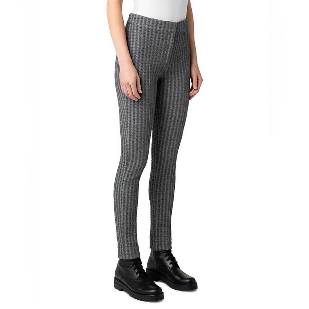 AKRIS PUNTO Mara 3D Houndstooth Jacquard Skinny Pants in Granite